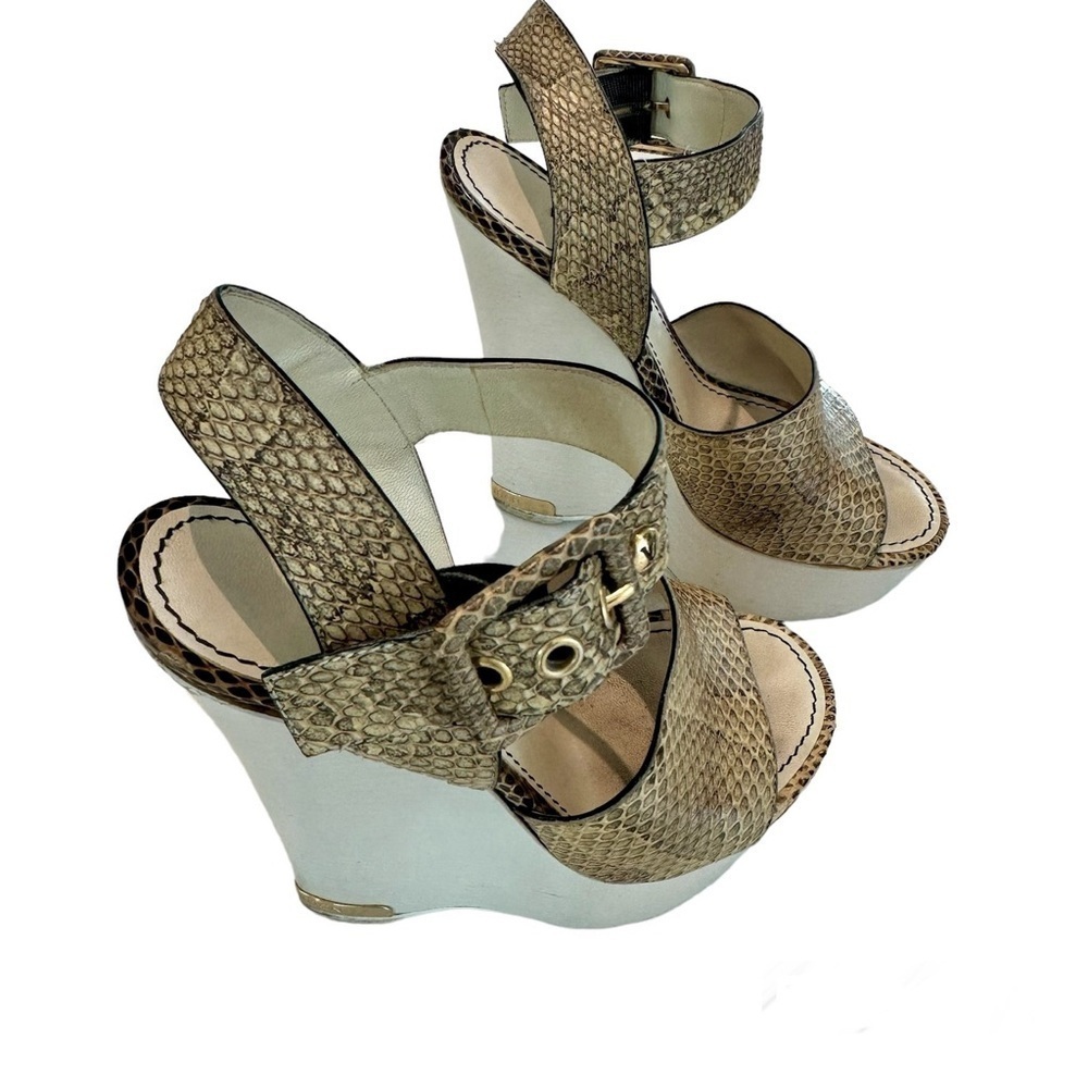 Louis Vuitton Snakeskin Platform Wedges
